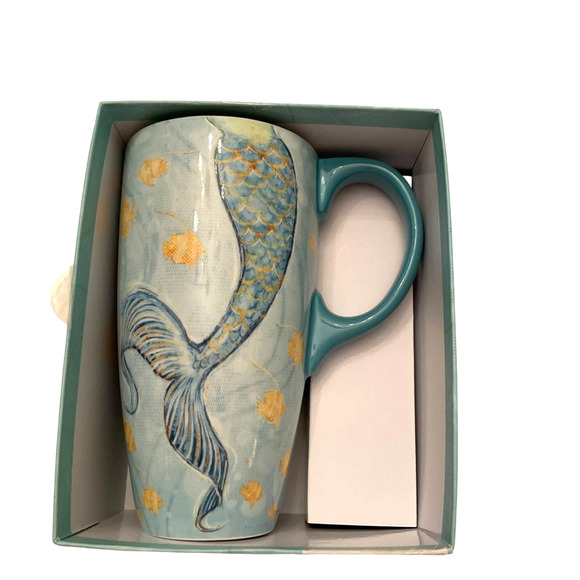 Lang Mermaid Latte Mug Ceramic 18 oz New in Box Chad Barrett - Picture 3 of 8